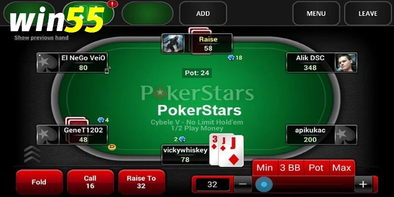 Quyết định cược trong Poker đổi thưởng Win55